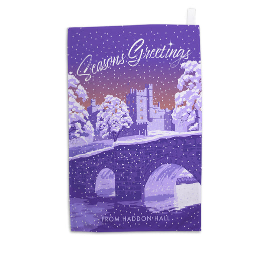 Seasons Greetings from Haddon Hall Tea Towel