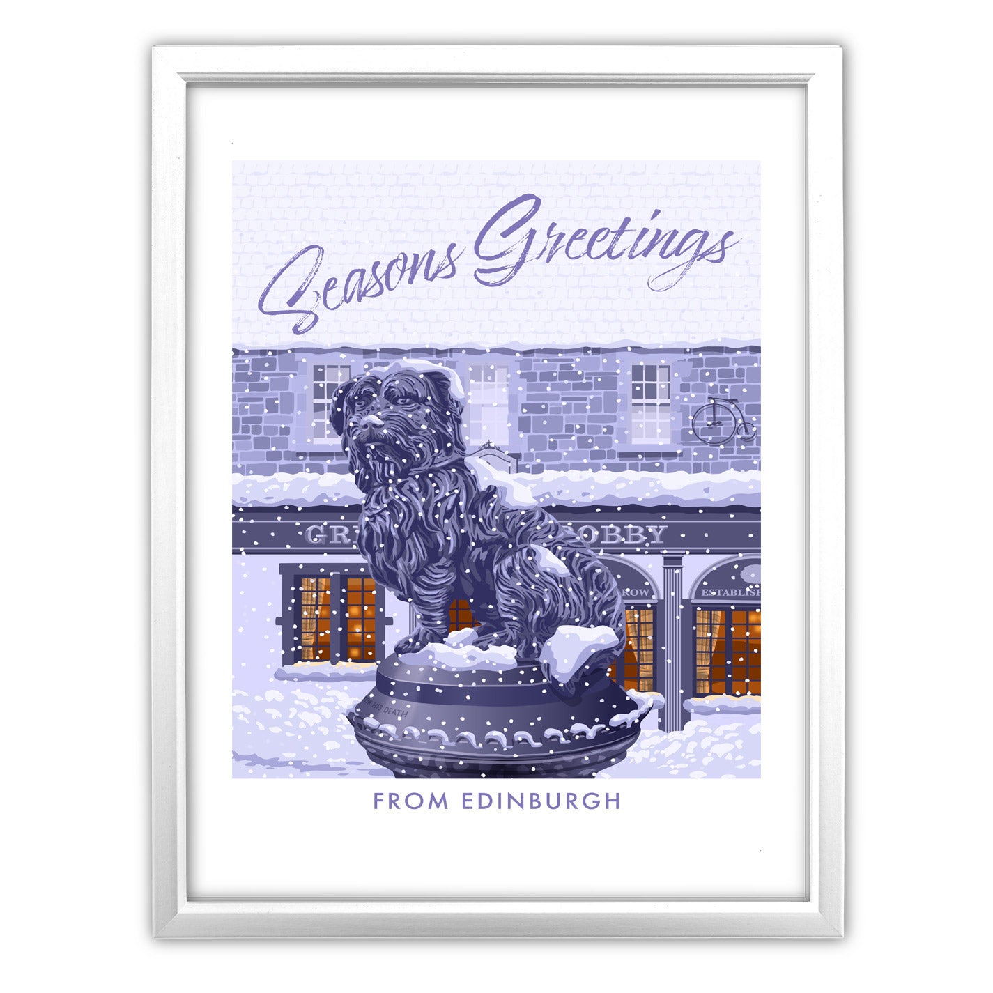 Seasons Greetings from Edinburgh, Greyfriars Bobby Art Print