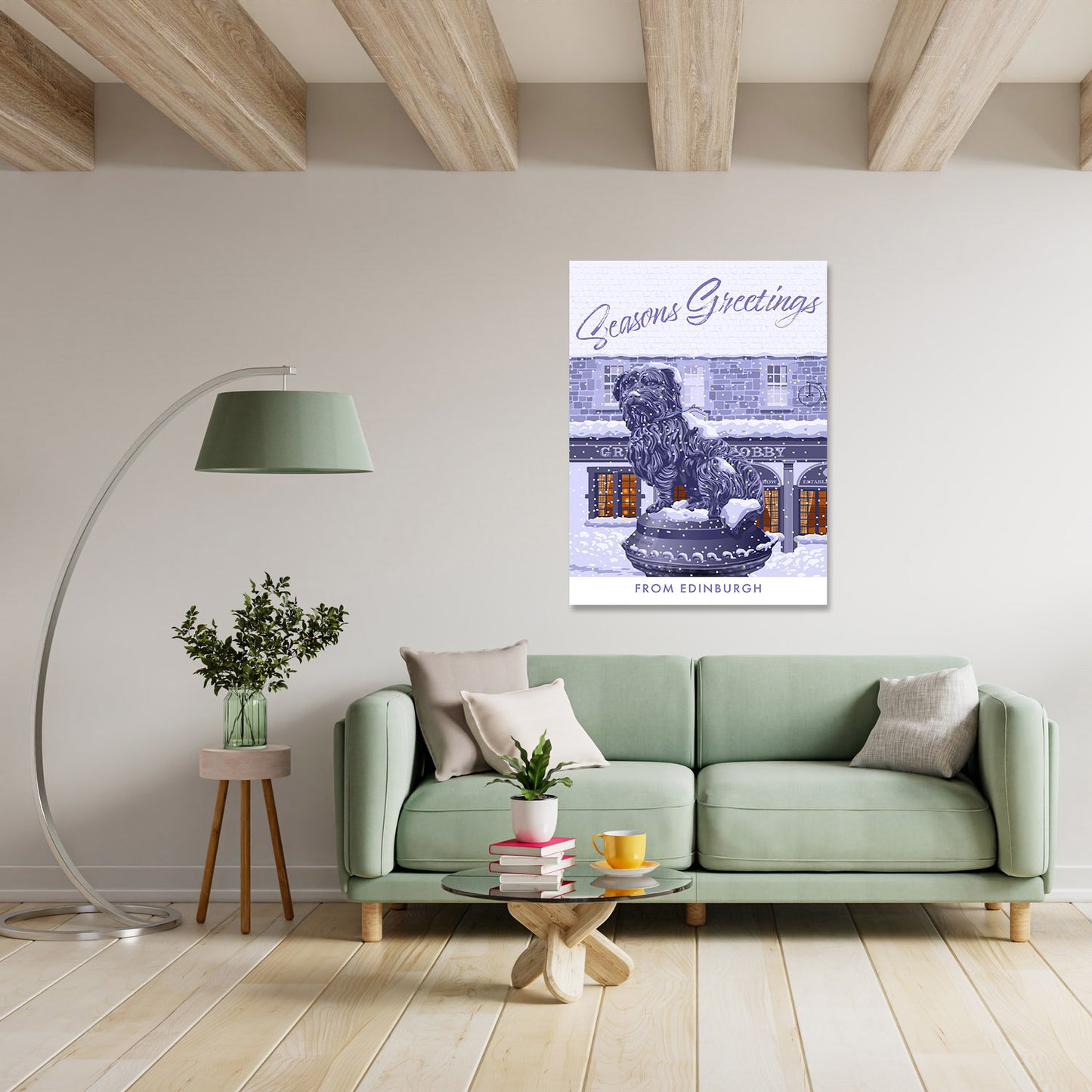 Seasons Greetings from Edinburgh, Greyfriars Bobby Art Print