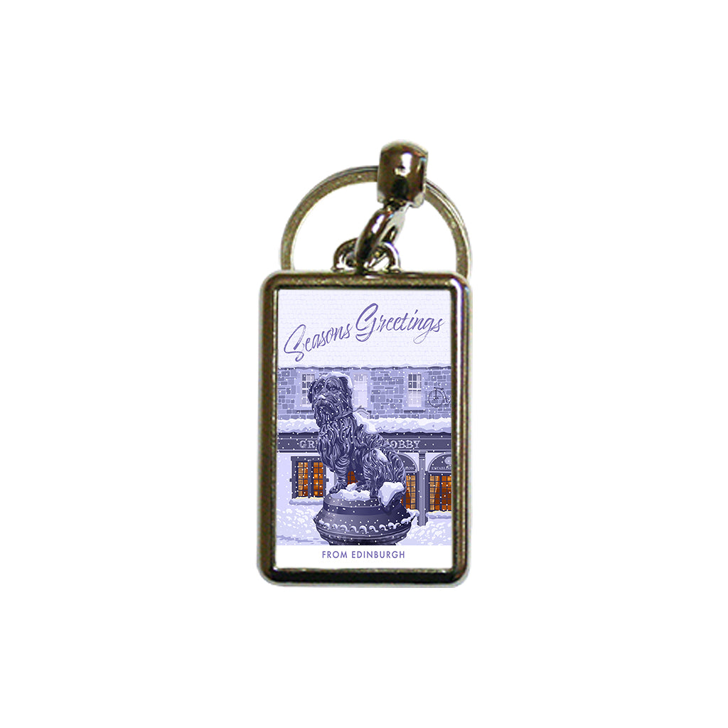 Seasons Greetings from Edinburgh, Greyfriars Bobby Metal Keyring