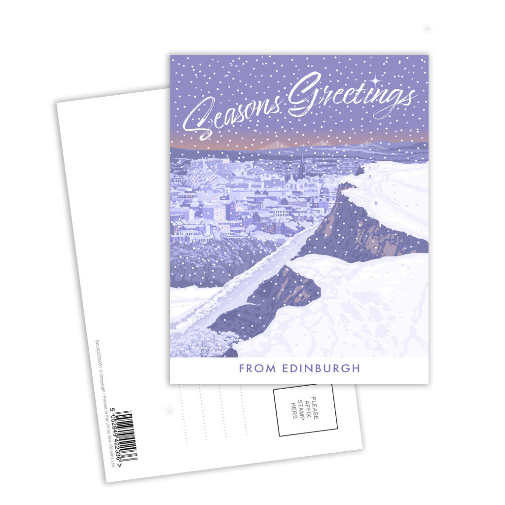 Seasons Greetings from Edinburgh Postcard Pack of 8