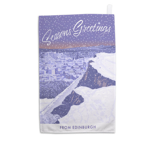 Seasons Greetings from Edinburgh Tea Towel