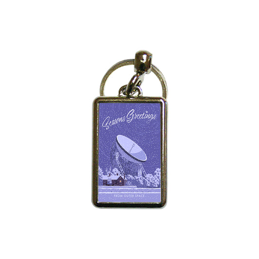 Seasons Greetings from Outer Space Metal Keyring