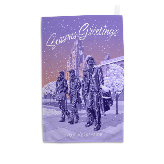 Seasons Greetings from Liverpool Tea Towel