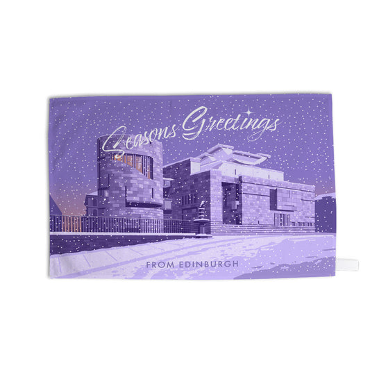 Seasons Greetings from Edinburgh Tea Towel
