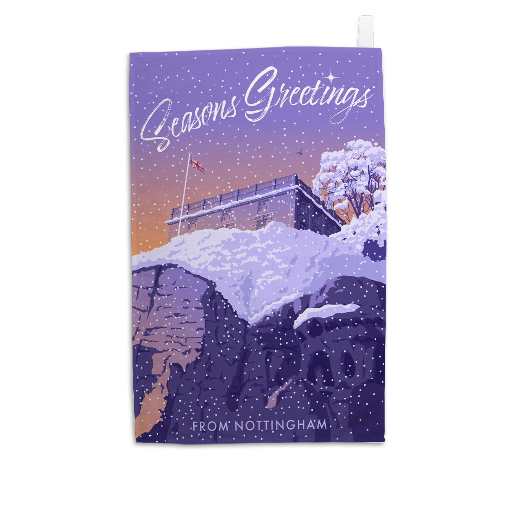 Seasons Greetings from Nottingham Tea Towel