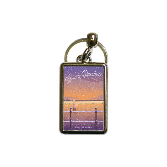 Seasons Greetings from The Wirral Metal Keyring