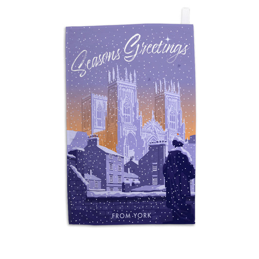 Seasons Greetings from York Tea Towel