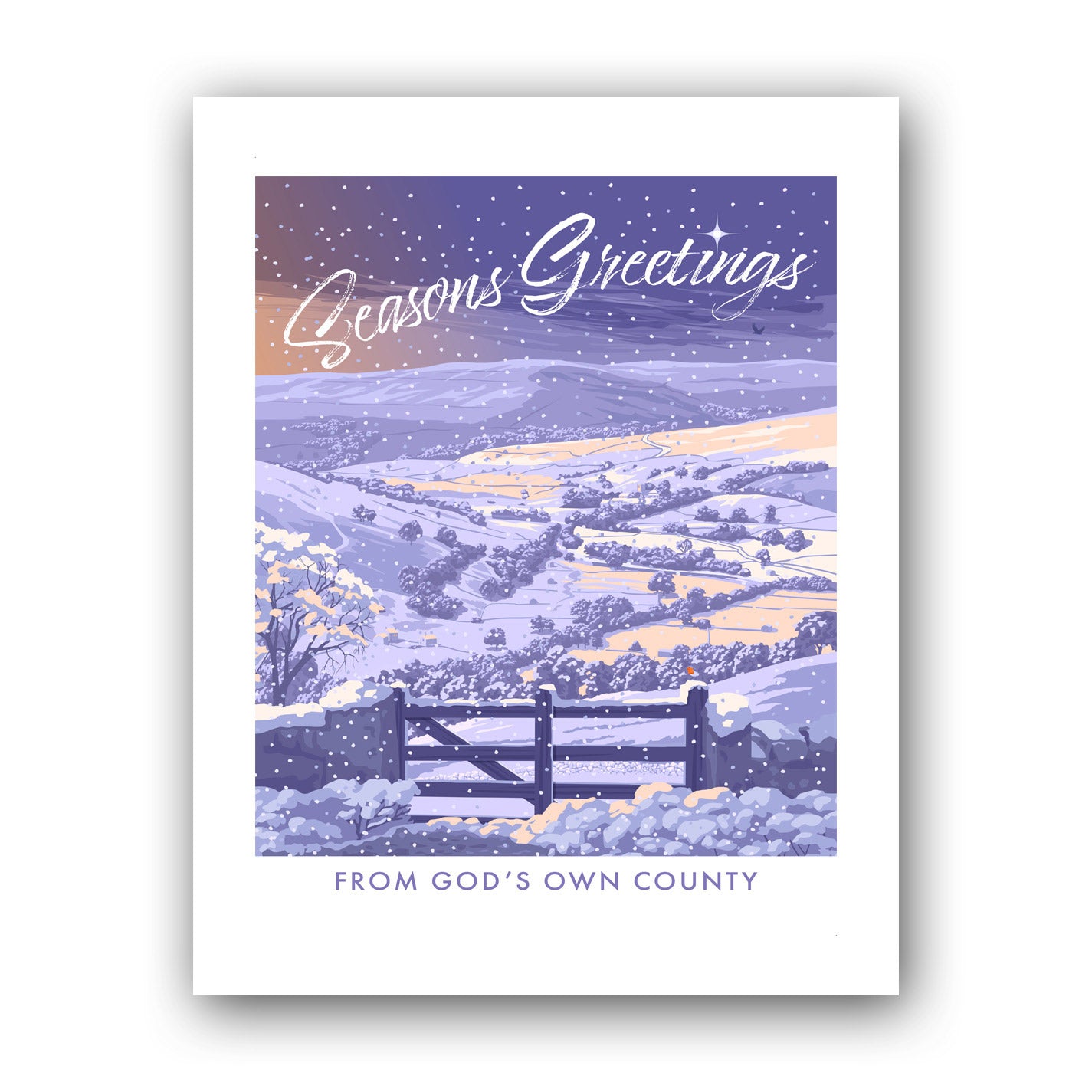 Seasons Greetings from Yorkshire, God's Own County Art Print