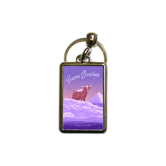 Seasons Greetings from Scotland Metal Keyring