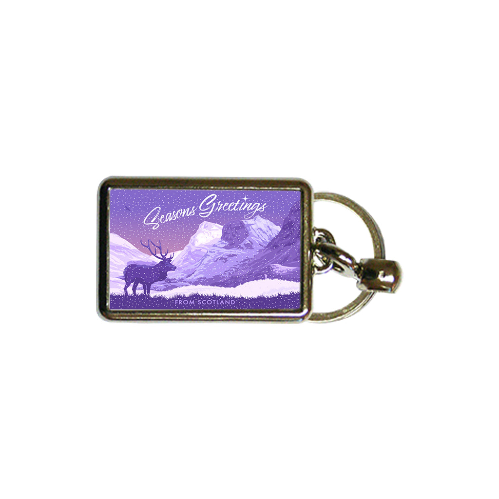 Seasons Greetings from Glen Coe, Scotland Metal Keyring