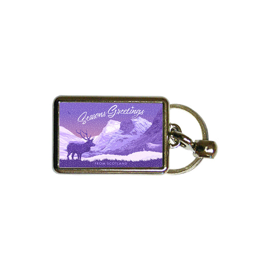 Seasons Greetings from Glen Coe, Scotland Metal Keyring