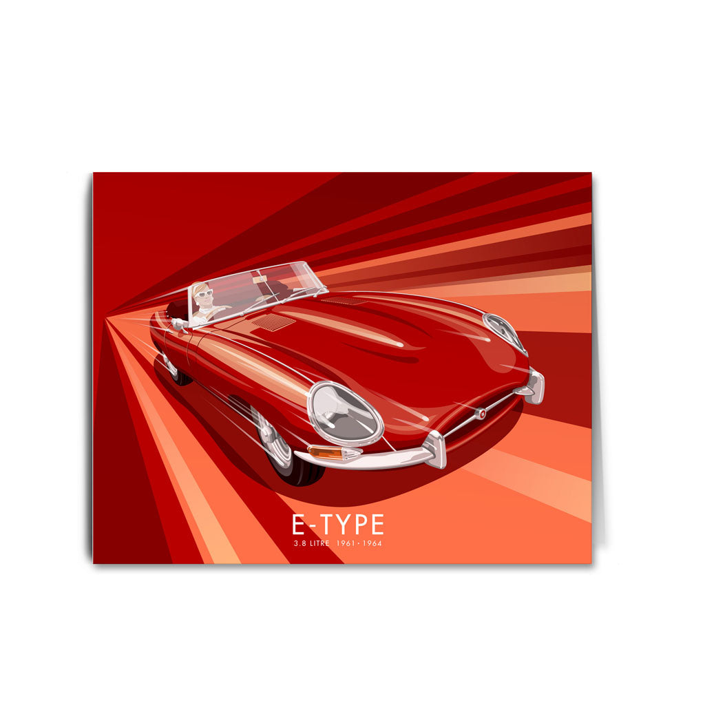 Jag E-Type Greeting Card 7x5