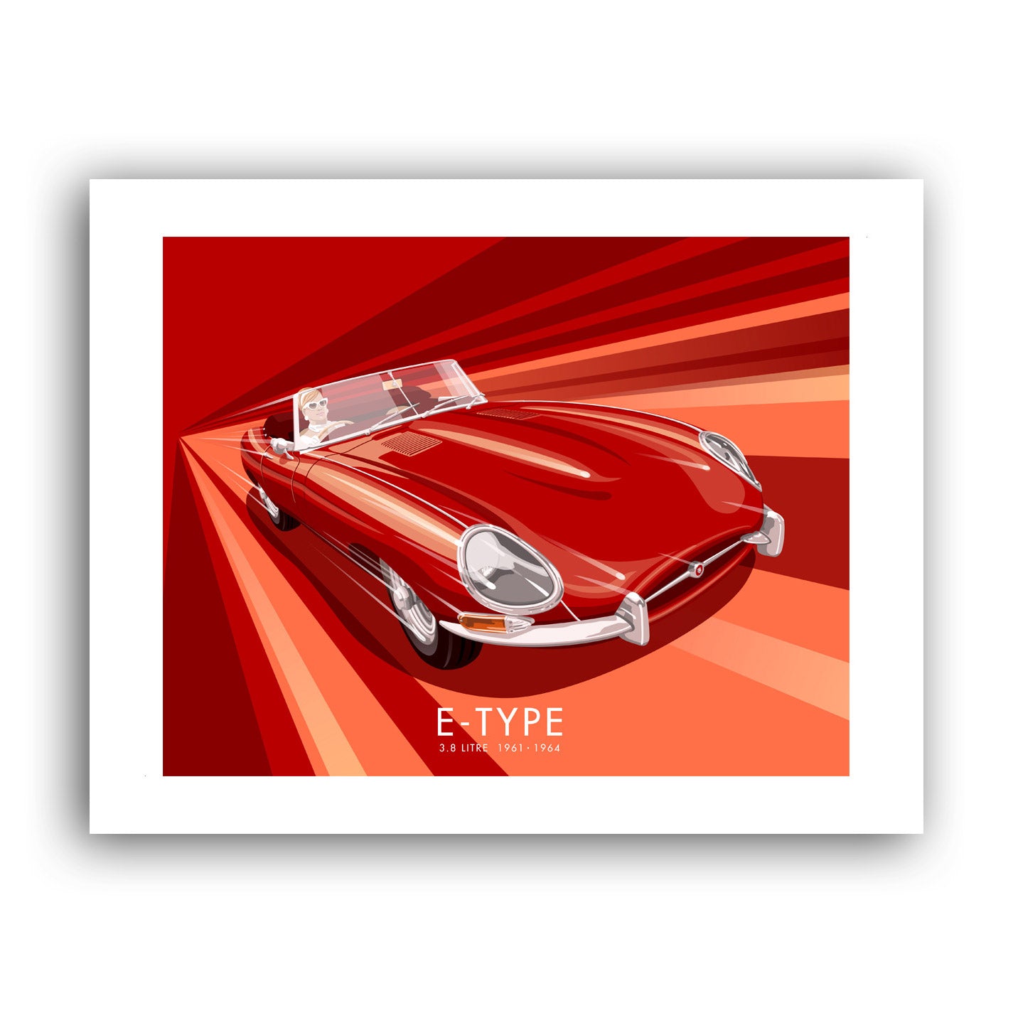 Jag E-Type Art Print – Stephen Millership - The Art of Travel