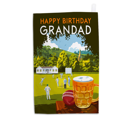 Happy Birthday Grandad Tea Towel
