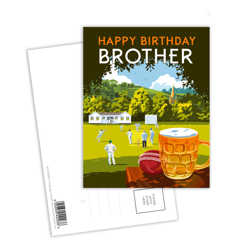 Happy Birthday Brother Postcard Pack of 8