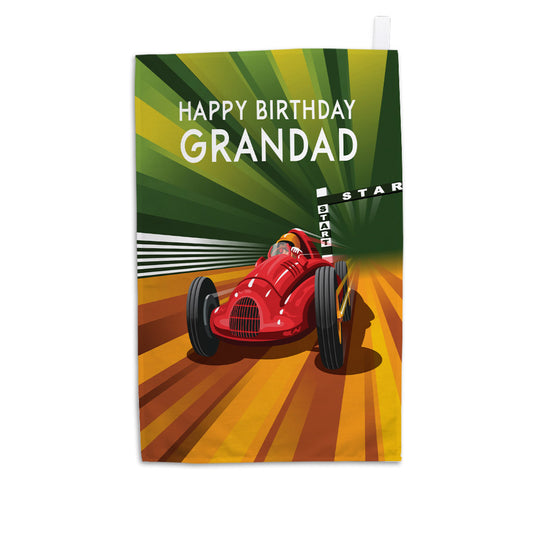 Happy Birthday Grandad Tea Towel