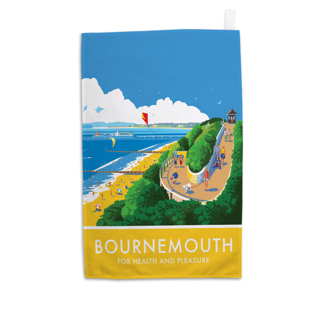 Bournemouth, For Health and Pleasure Tea Towel