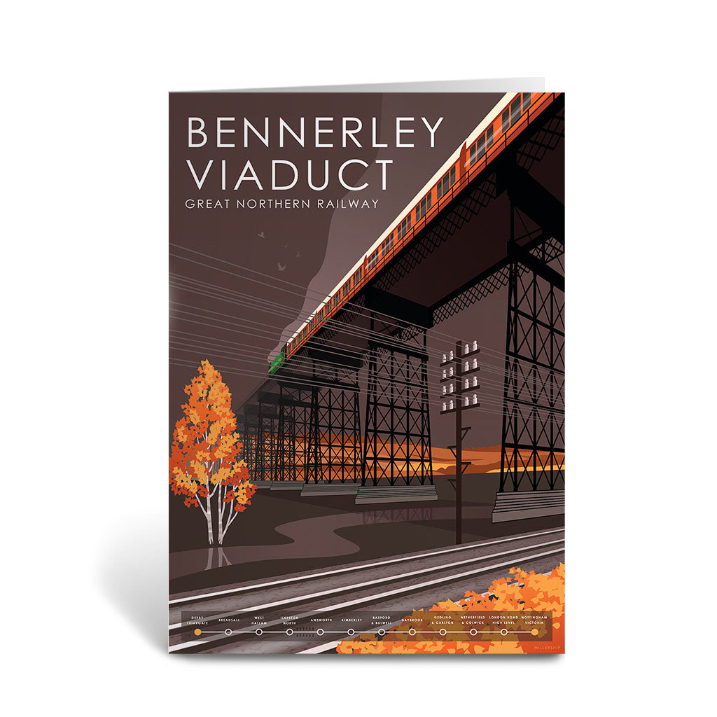 Bennerley Viaduct, GNR Greeting Card 7x5