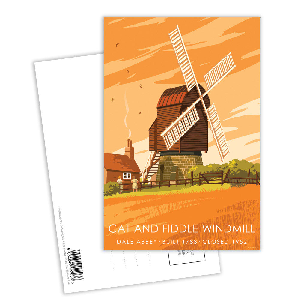 Cat And Fiddle Windmill Postcard Pack of 8