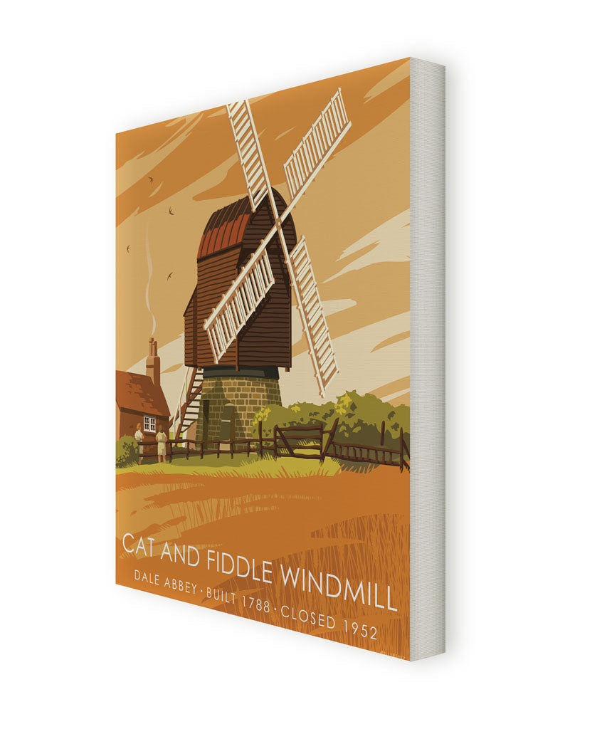 Cat And Fiddle Windmill Canvas