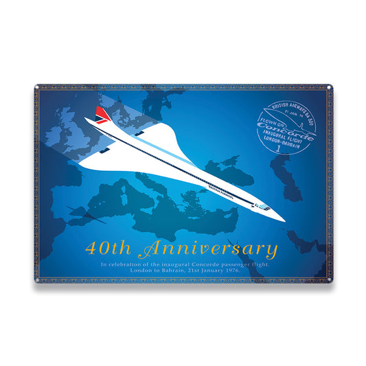 Concorde 40th Anniversary Metal Sign