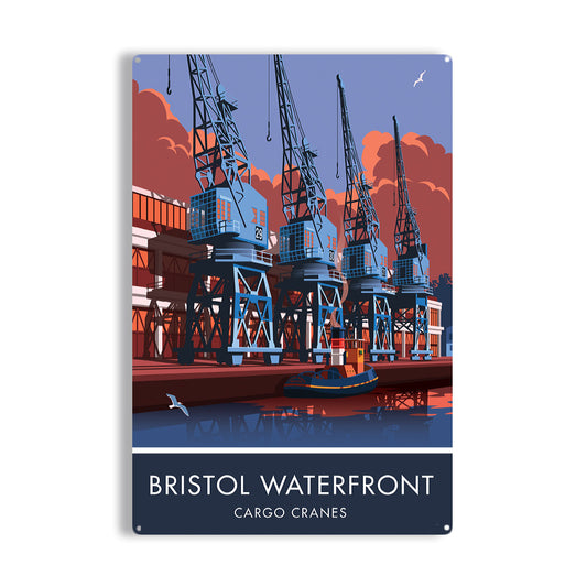Bristol, Waterfront Cranes Metal Sign