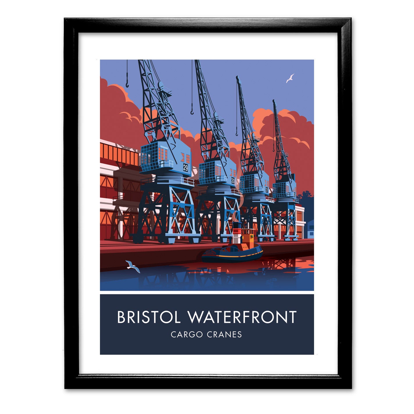 Bristol, Waterfront Cranes Art Print