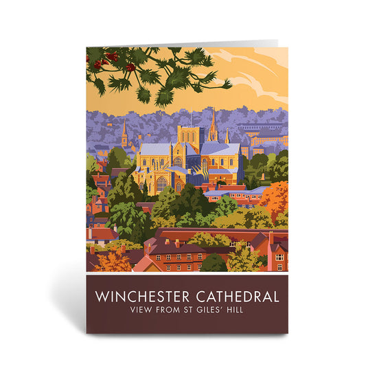 Winchester Cathedral from St Giles' Hill Greeting Card 7x5
