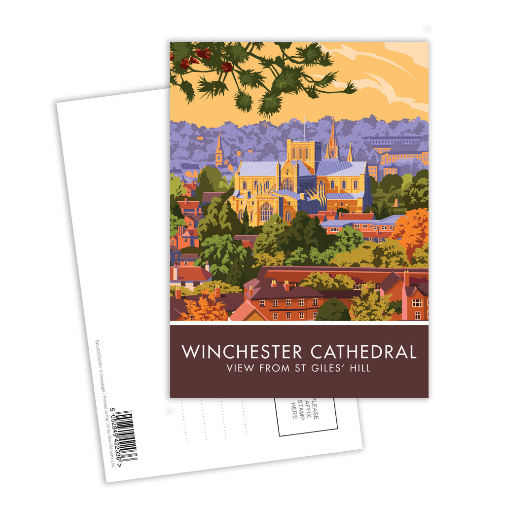 Winchester Cathedral from St Giles' Hill Postcard Pack of 8
