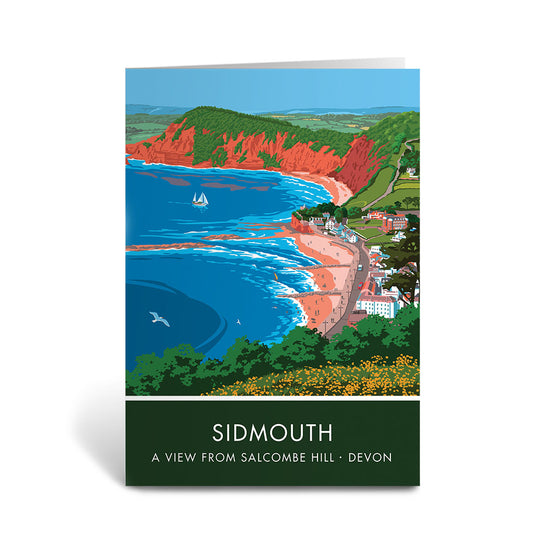 Sidmouth from Salcombe Hill Greeting Card 7x5