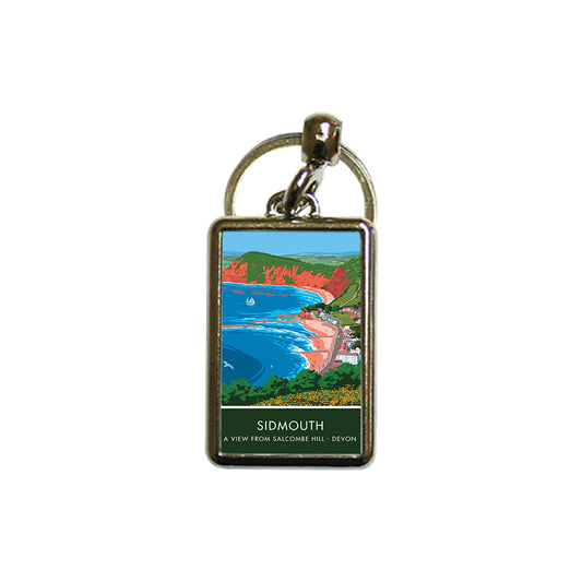 Sidmouth from Salcombe Hill Metal Keyring