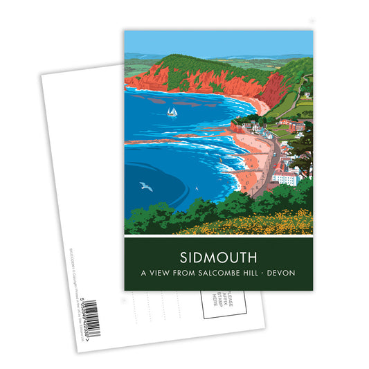 Sidmouth from Salcombe Hill Postcard Pack of 8