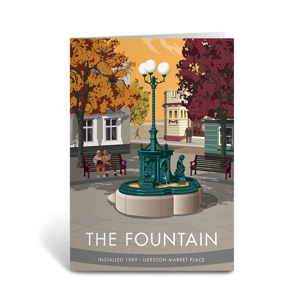 The Fountain, Ilkeston Market Place Greeting Card 7x5