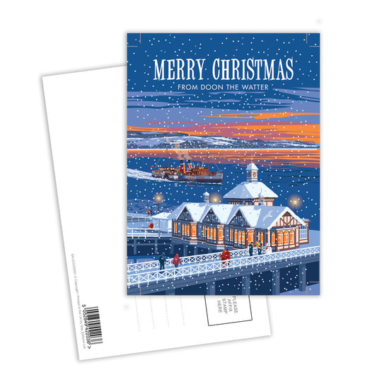 Merry Christmas from Dunoon the Watter Postcard Pack of 8