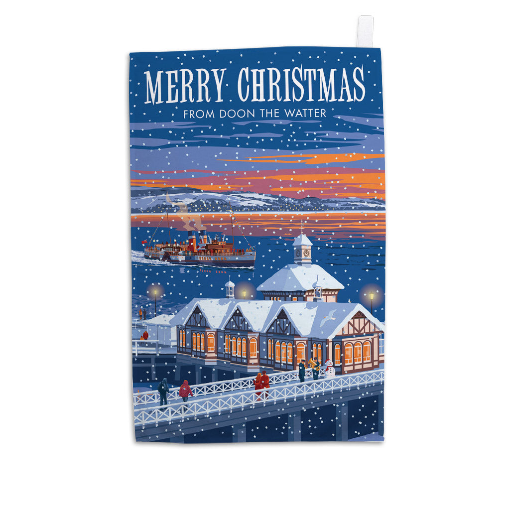 Merry Christmas from Dunoon the Watter Tea Towel