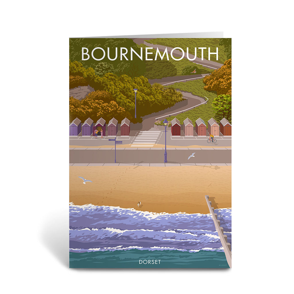 Bournemouth Huts Greeting Card 7x5