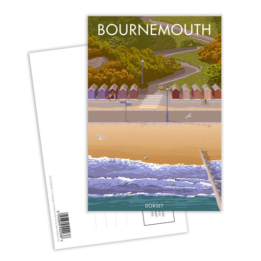 Bournemouth Huts Postcard Pack of 8