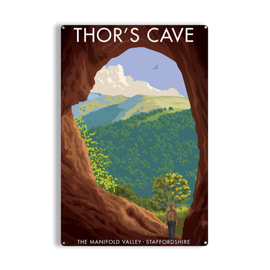 Thor's Cave, Staffordshire Metal Sign
