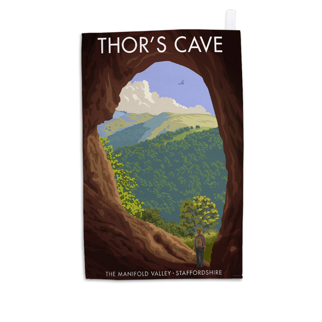 Thor's Cave, Staffordshire Tea Towel