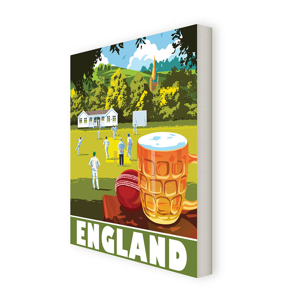 England Village Cricket Canvas