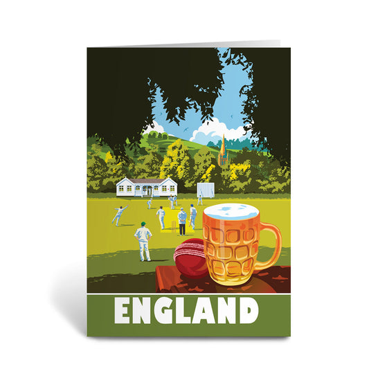 England Village Cricket Greeting Card 7x5