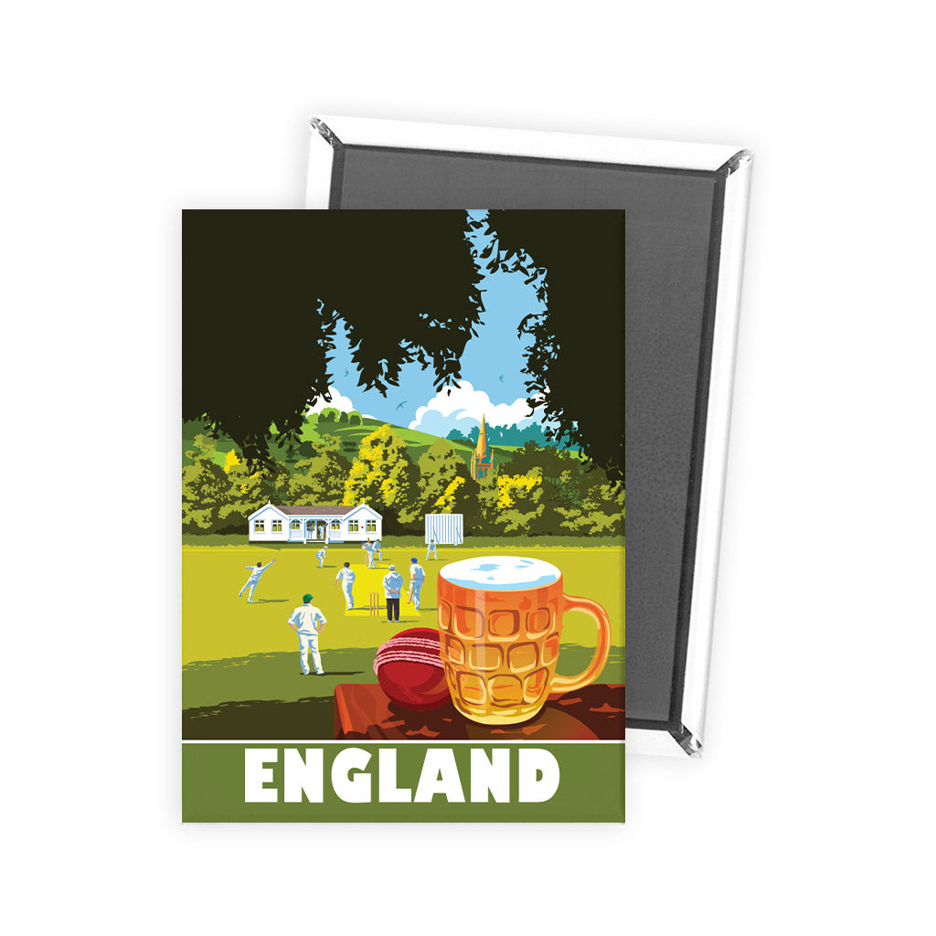 England Village Cricket Magnet