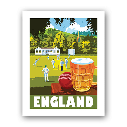 England Village Cricket Art Print