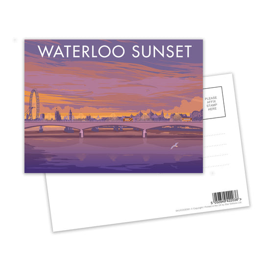 London, Waterloo Sunset Postcard Pack of 8