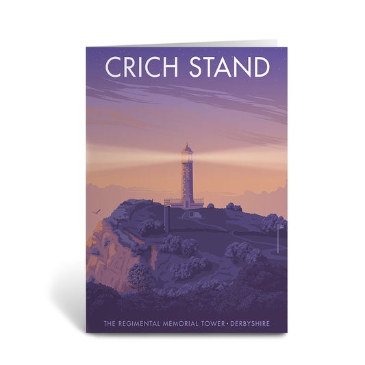 Crich Stand, Memorial Tower Greeting Card 7x5