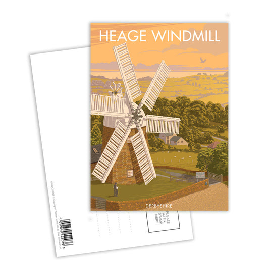Heage Windmill Postcard Pack of 8