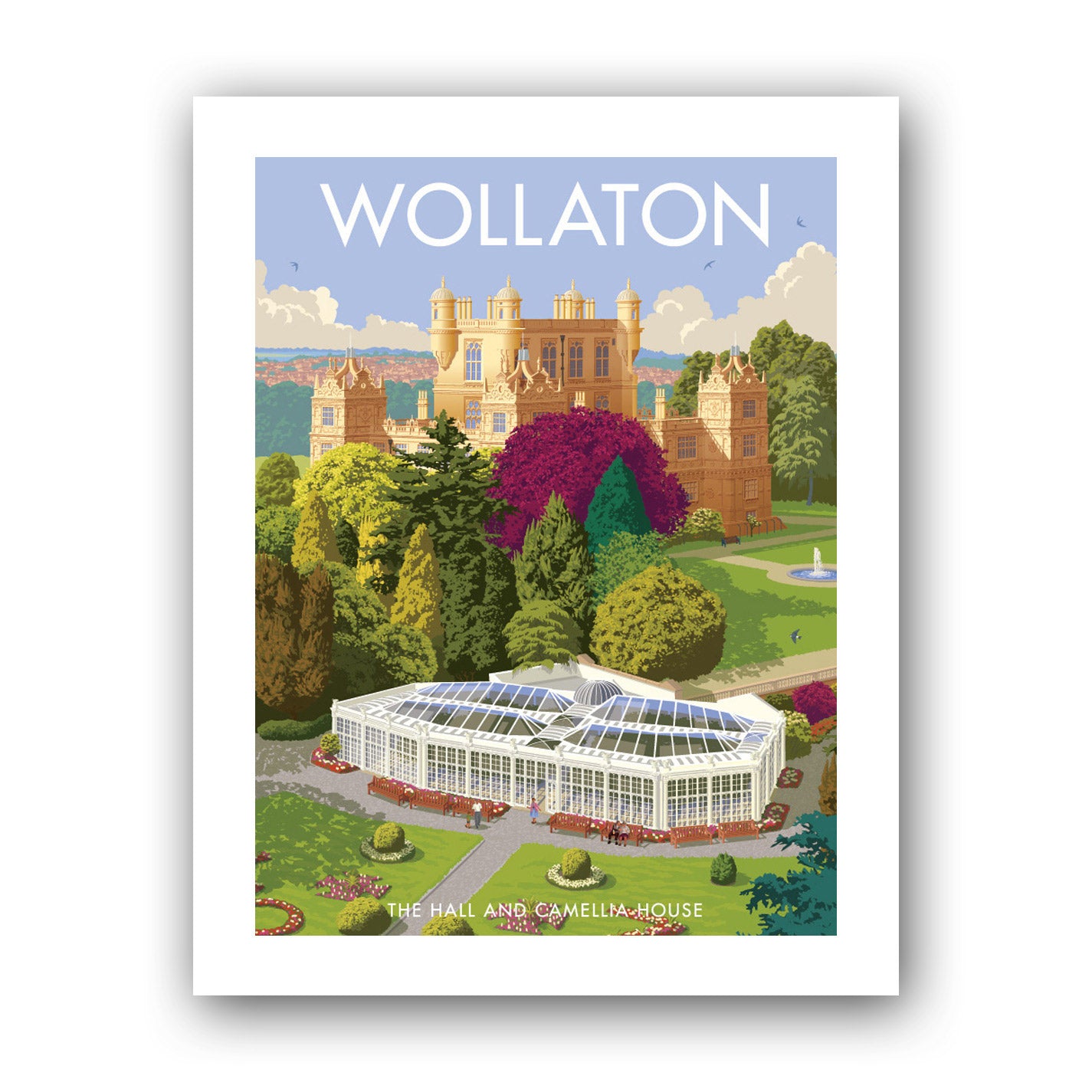 Wollaton, The Hall and Camellia House Art Print