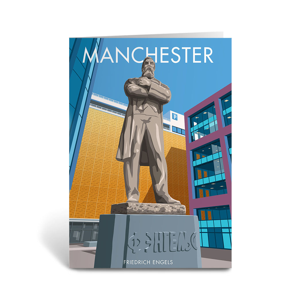 Friedrich Engels Statue, Manchester Greeting Card 7x5