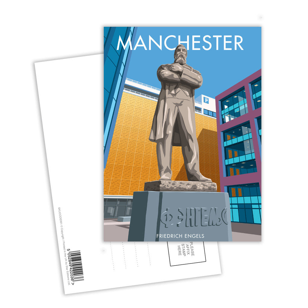 Friedrich Engels Statue, Manchester Postcard Pack of 8